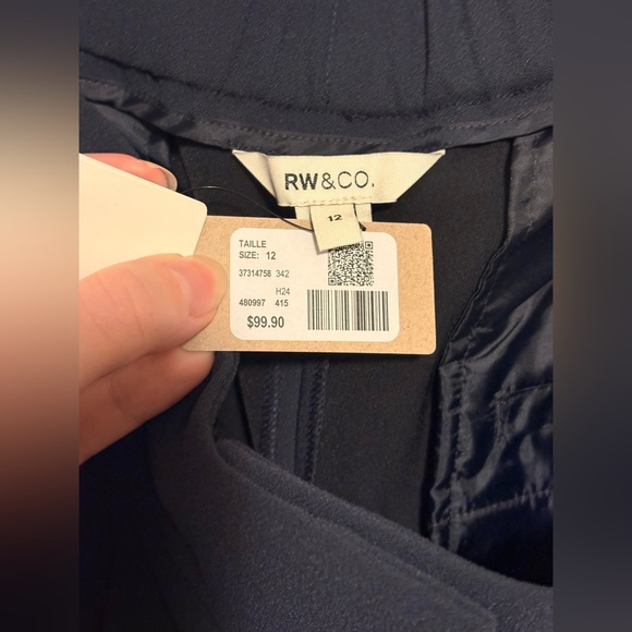 NWT! RW&Co Wide Leg Navy Blue Dress Pants - Sz 12 - Picture 3 of 5